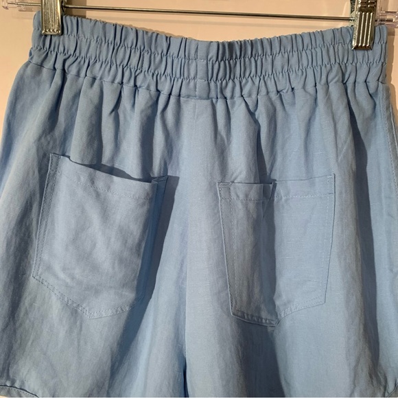 New BLANK NYC  Linen Pull- On Shorts In Bright Blue  Women’s Size XS - Picture 5 of 16